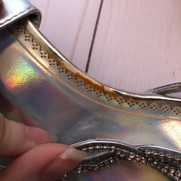 Prom/Graduation Silver Small Heel Sandal - Picture 5 of 6